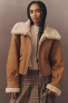 Moon River Faux-shearling Jacket In Neutral