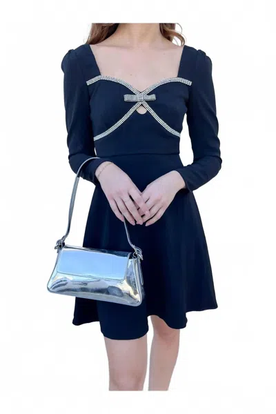 Moon River Flare Mini Dress In Navy In Blue