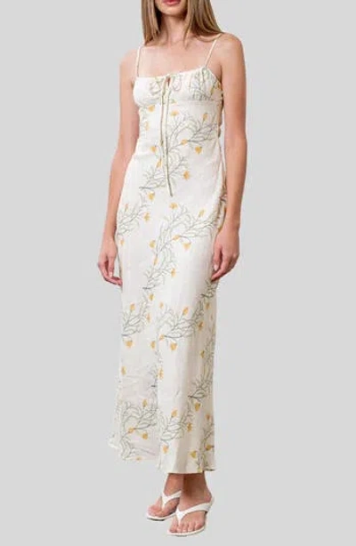 Moon River Floral Print Maxi Dress In Animal Print