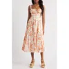 Moon River Floral Print Sleeveless Maxi Dress