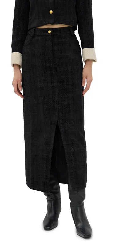 Moon River H Line Midi Skirt Black