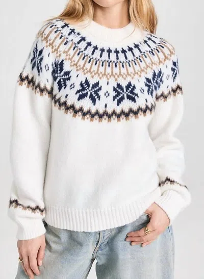 Moon River Isle Knit Pullover Sweater In Cream Multi In White
