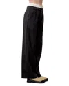 MOON RIVER LAYERED WAIST BAND TAILORED PLEAT PANTS IN BLACK