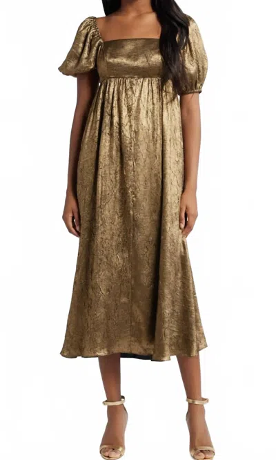 Moon River Liquid Maxi Dress In Gold