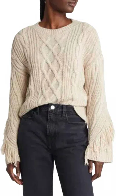 Moon River Long Sleeve Knit Sweater In Oatmeal In Neutral