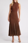 moon river metallic sleeveless rib sweater dress Moon River Ribbed Sleeveless Sweater Dress In Oxblood - 60% Off