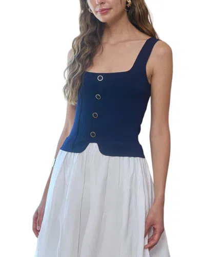 Moon River Midi Dress In Blue