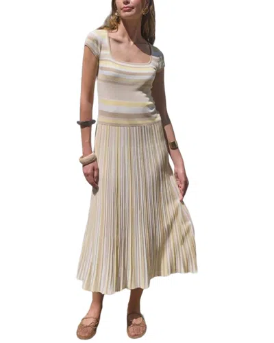 Moon River Midi Dress In Neutral