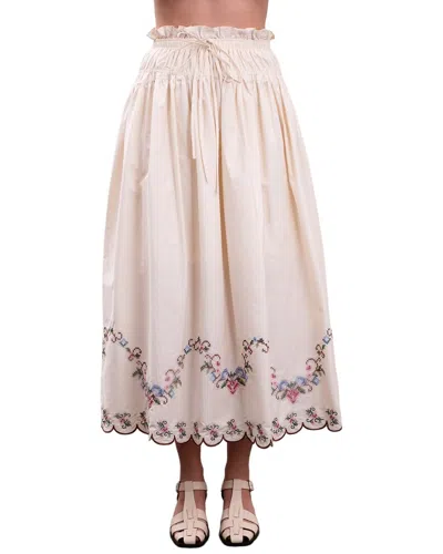Moon River Midi Skirt In White
