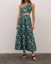 Moon River One Shoulder Floral Midi Dress In Tropical In Multi