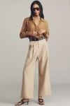 Moon River Pleated Trousers Pants In Neutral