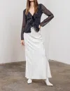 Moon River Poppy Ruffle Front Top In Black In Black