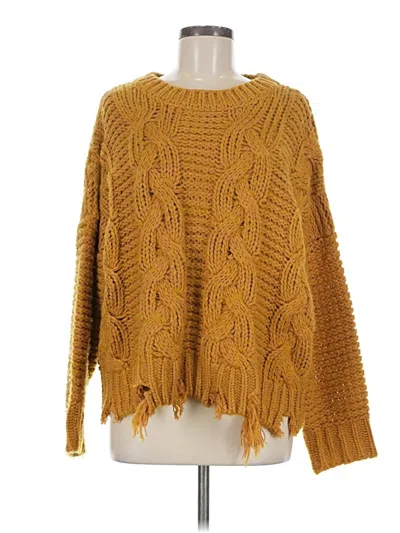 Pre-owned Moon River Pullover Sweater In Gold