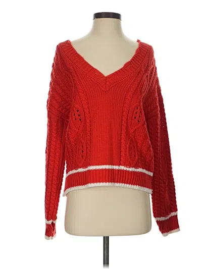 Pre-owned Moon River Pullover Sweater In Red