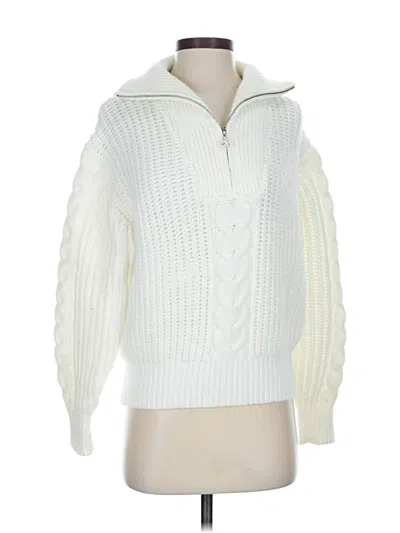 Pre-owned Moon River Pullover Sweater In White