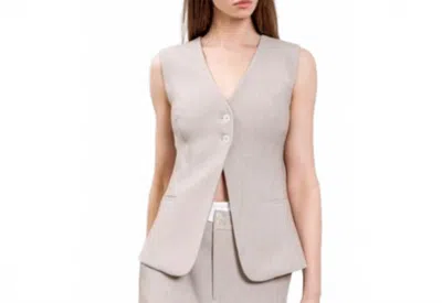 Moon River Reece Vest In Taupe In Gray