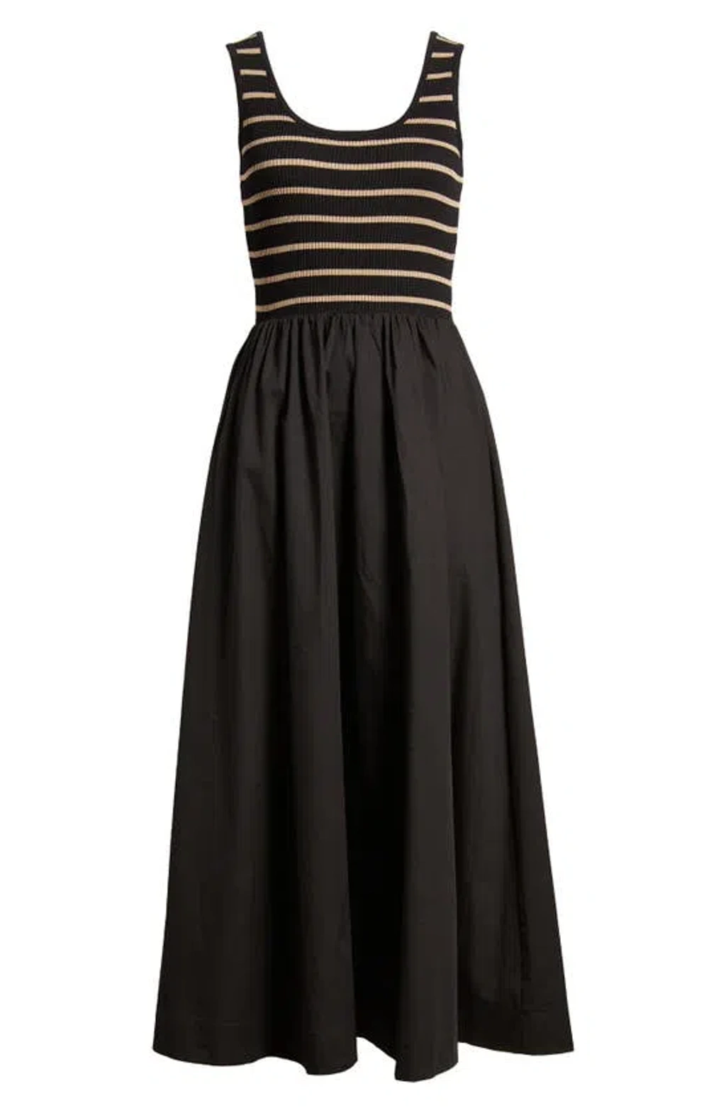 moon river ribbed bodice maxi dress Moon River Ribbed Bodice Maxi Dress In Black