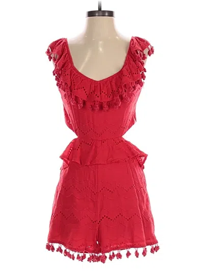 Pre-owned Moon River Romper In Red