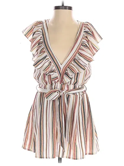 Pre-owned Moon River Romper In Tan
