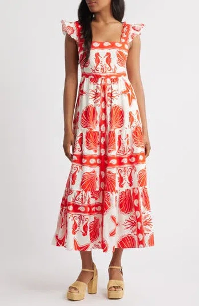 MOON RIVER MOON RIVER RUFFLE STRAP MAXI DRESS