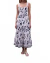 Moon River Sailor Square Neck Midi Dress In Multi In White
