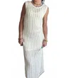 Moon River Savannah Crochet Knit Midi Dress In Cream Black In White