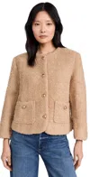 Moon River Teddy Beige Button Up Jacket In Beige
