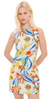 Moon River Shift Mini Dress White Multi In Multi