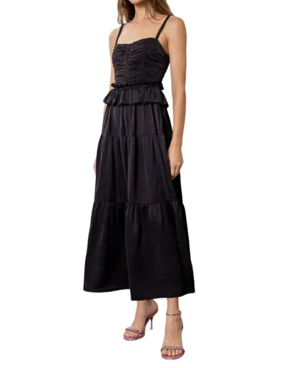 knee length dresses for ladies Embroidery Detail Shirred Bodice Midi Dress