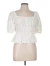Moon River Short Sleeve Blouse In Ivory