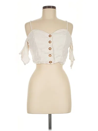 Pre-owned Moon River Sleeveless Blouse In Ivory