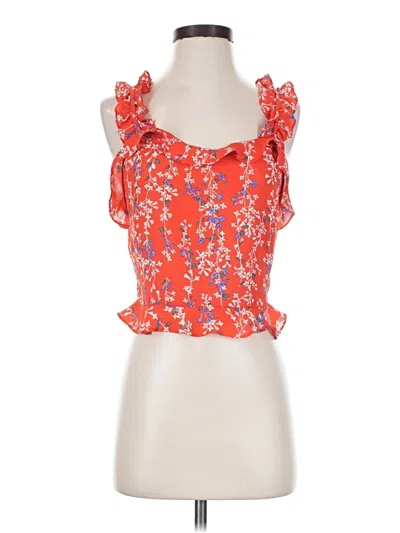 Pre-owned Moon River Sleeveless Blouse In Orange