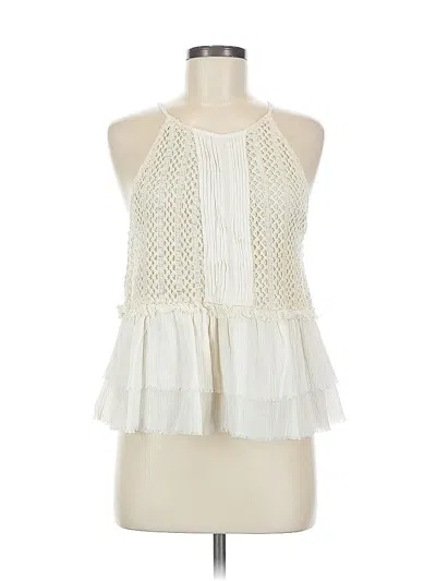 Pre-owned Moon River Sleeveless Blouse In White