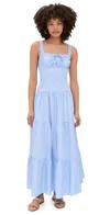 Moon River Sleeveless Corset Top Maxi Dress Light Blue In Light Blue