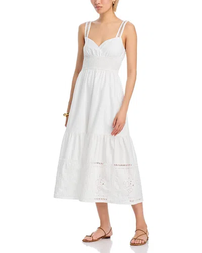 Moon River Sleeveless Eyelet Detail Midi Dress