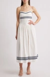 Moon River Sleeveless Midi Dress In Ivory