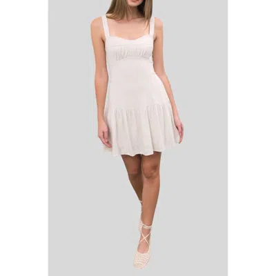 Moon River Sleeveless Minidress In Neutral