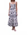 Moon River Sailor Square Neck Midi Dress In Multi In Multi