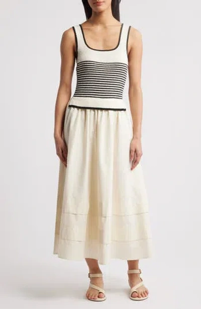 MOON RIVER MOON RIVER SLEEVELESS STRIPE MAXI SUNDRESS