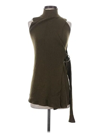 Pre-owned Moon River Sleeveless Top Green One Shoulder Neckline Tops