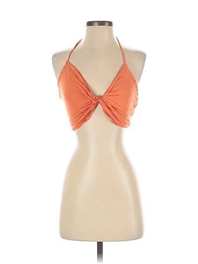Pre-owned Moon River Sleeveless Top Orange Halter Neckline Tops