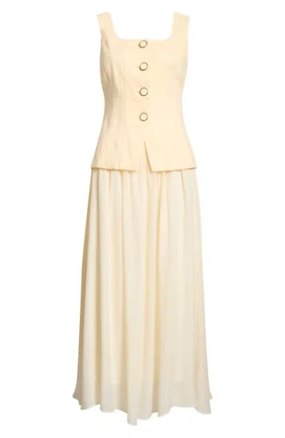 Moon River Sleeveless Two-piece Dress In Yellow