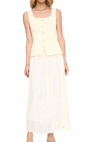 Moon River Sleeveless Two-piece Dress In Cream In White