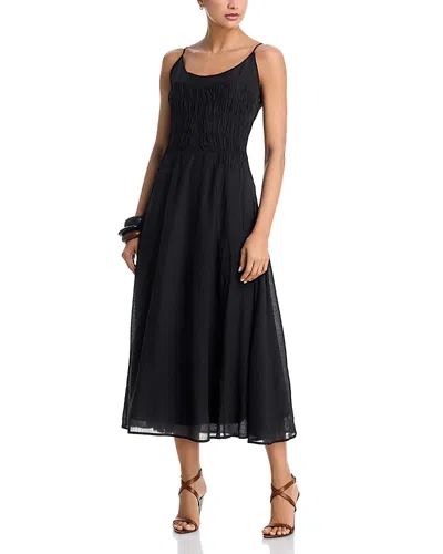 Moon River Spaghetti Strap Midi Dress In Black