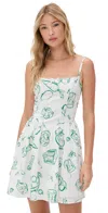 Moon River Spaghetti Strap Midi Dress Green Multi