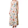 Moon River Square Neck Colorful Maxi Dress In Cream In White