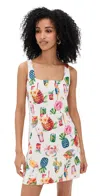 Moon River Square Neck Colorful Print Mini Dress Cream Multi In Cream Multi