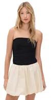 Moon River Strapless Two Tone Bubble Midi Dress Black