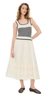 Moon River Sleeveless Stripe Maxi Sundress In Cream