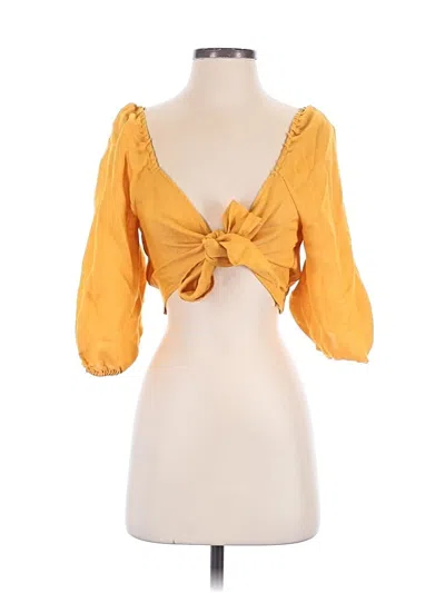 Pre-owned Moon River Tank Top Yellow Sweetheart Neckline Tops